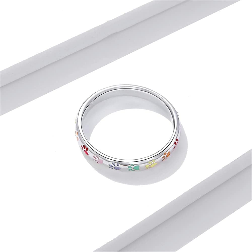 Sterling-Silber Ring mit Pfotenabdruck.