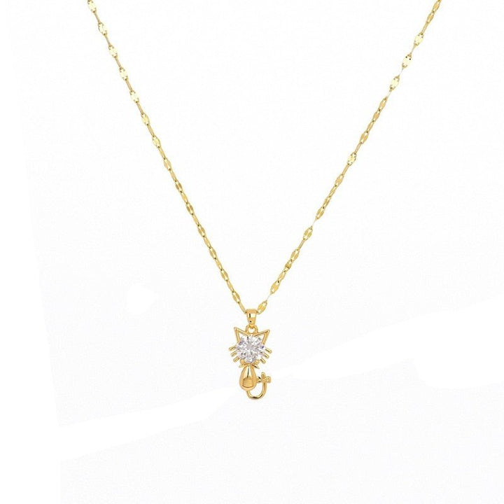 Vergoldete Katzenkette mit Zirkonia