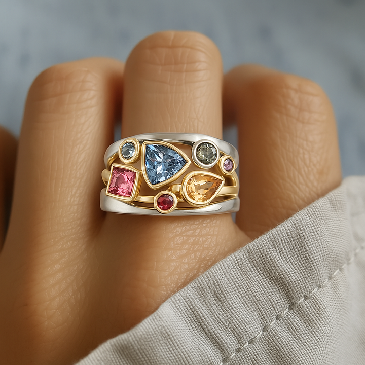 Vintage Bunter Zirkonia Ring