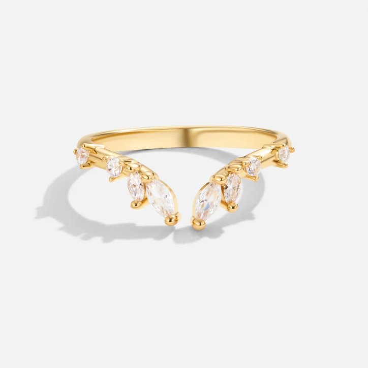 Frieden - Kristall Gold Weinring